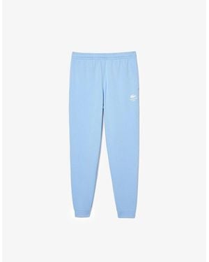 Lacoste Solid Patterned Elasticated Cuff Joggers - Blue