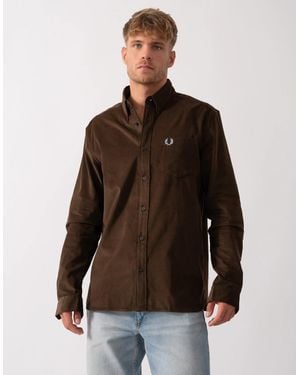 Fred Perry Needle Cord Shirt - Brown