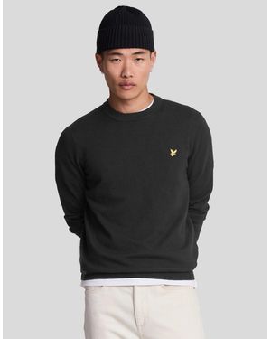 Lyle & Scott Cotton Merino Crew Neck Jumper - Black