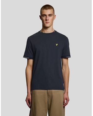 Lyle & Scott Fine Cotton Tipped T-Shirt - Blue
