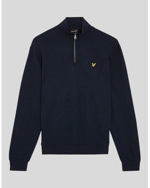 Lyle & Scott Loopback 1/4 Zip Sweatshirt Plus - Blue