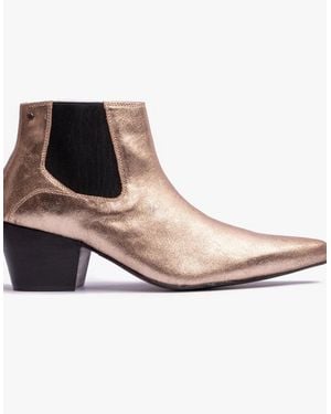 Club Cubano Mccartney Cuban Heel Boots Foil - White