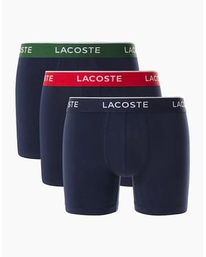 Lacoste 3 Pack Cotton Stretch Boxer Briefs/Multi - Blue