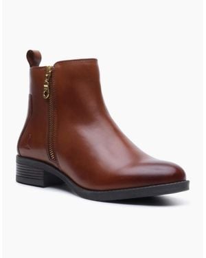 Hush Puppies Perry Zip Ankle Boots - Brown