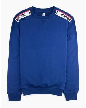 Moschino Underwear Shoulder Tape Logo Sweatshirt 0290 - Blue