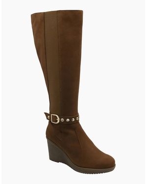 Ravel Arkle Knee High Wedge Boots - Brown