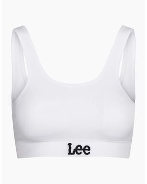Lee Jeans Katie Scoop Neck Cropped Bra - White