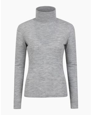 Mountain Warehouse Ladies Merino Wool Roll Neck Base Layer Top - Grey