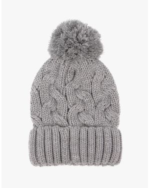 Totes Cable Knit Hat With Pom Pom Bobble - Grey