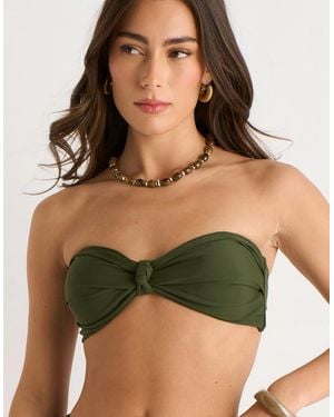 Gini London Knot Front Bikini Top - Green
