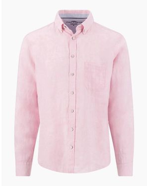 Fynch-Hatton Fynch-Hatton Long Sleeved Linen Shirt Magnolia - Pink