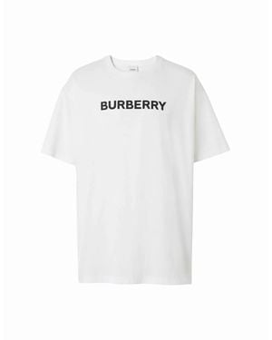 Burberry Harriston Logo Print T-Shirt - White