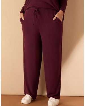Live Unlimited London Burgundy Supersoft Trouser - Purple