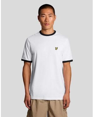 Lyle & Scott Ringer Cotton Crew Neck T-Shirt - White