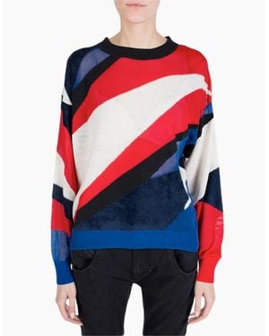 DIESEL M Blanca 0Canz Jumper Long Sleeve Pullover Ribbed Cardigan Tops - Red