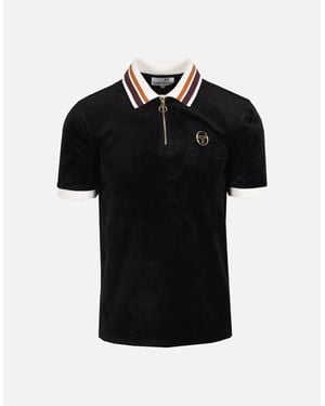 Sergio Tacchini Mahony Half Zip Velour Polo - Black