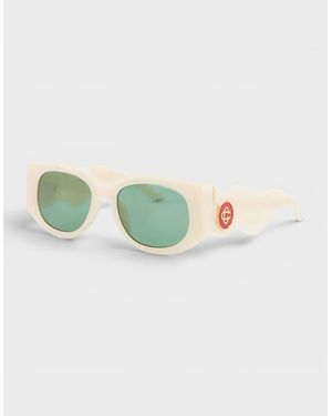 CASABLANCA Acetate Metal Oval Wave Cream - Green