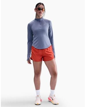 Nike Zip Neck Raglan Long Sleeve Athletic Top - Red
