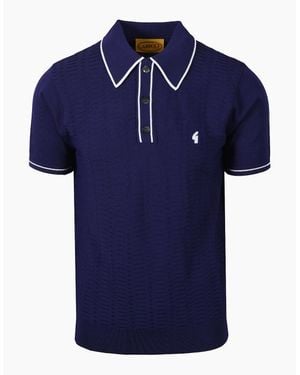 Gabicci Vintage Ronnie Knitted Polo Delft - Blue