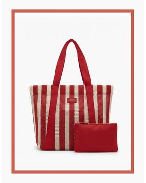 Nooki Design Hackney Stripe Shopper - Red