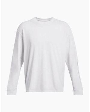 Under Armour Embossed Logo Crew Neck Long Sleeve Jersey T-Shirt - White