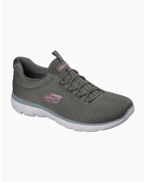 Skechers Summits Summer Blush Textile Trainers - Grey