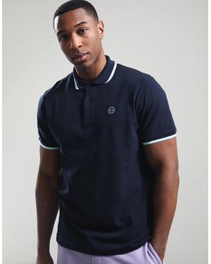 Marshall Artist Siren Tipped Polo Shirt - Blue