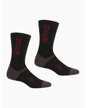 Regatta Adult Wool Hiking Boot Socks (Pack Of 2) - Black