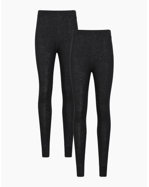 Mountain Warehouse Ladies Merino Wool Base Layer Bottoms (Pack Of 2) - Black