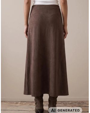 Fynch-Hatton Bias Cut Lyocell Skirt - Brown