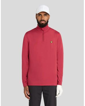 Lyle & Scott Performance 1/4 Zip Midlayer - Red