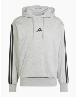 adidas Fleece 3 Stripes Hoodie - Grey