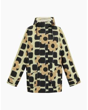 Regatta Ladies Orla Kiely Giant Square Flower Mid Length Waterproof Jacket - White