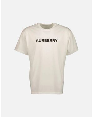 Burberry Logo Print Oversized T-Shirt - Natural