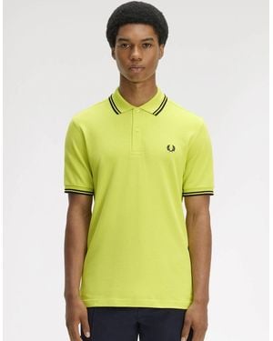 Fred Perry Twin Tipped Signature Polo Shirt - Yellow