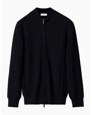 Eton Merino Full Zip Cardigan 28 - Blue