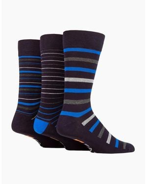 Farah 3Pack Luxury Bamboo Stripe Sock 6-11Uk - Blue