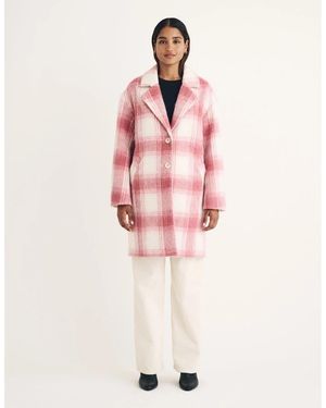 Nobody's Child Plaid Teddy Bear Coat - Pink