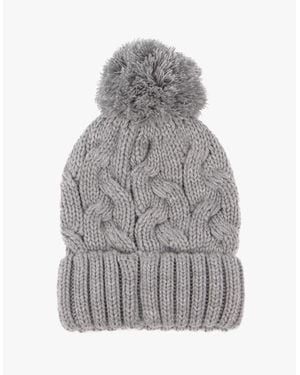Totes Toasties Cable Knit Hat With Pom Pom Bobble - Grey