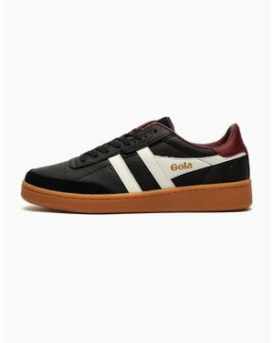 Gola Classics Contact Leather Trainers Burgundy - Black