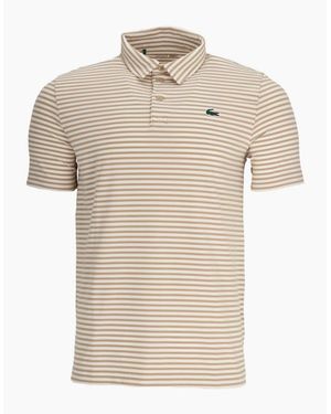 Lacoste Crocodile Logo Collared Polo Shirt - Natural