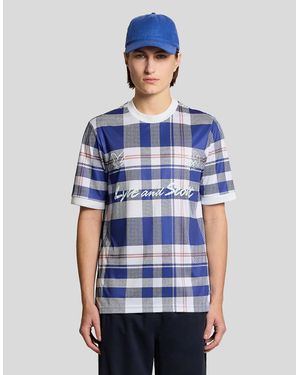 Lyle & Scott Sports Tartan Check Football Shirt - Blue