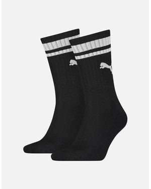 PUMA Adult Heritage Stripe Crew Socks (Pack Of 2) - Black