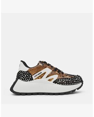 Steve Madden Supercampo S Lace Up Platform Trainers - White