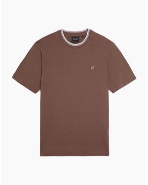 Lyle & Scott Lyle & Scott Tipped Superfine T Shirt Plum Truffle - Brown