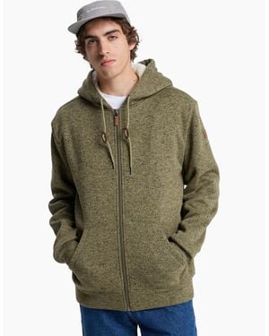 Quiksilver Keller Sherpa Hooded Full Zip Fleece - Green