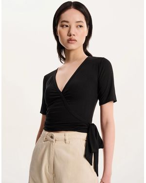 OMNES Venus Wrap Top - Black