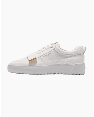 Android Homme Point Dume Strap Emboss Patent Croc & Hardware Trainer - White