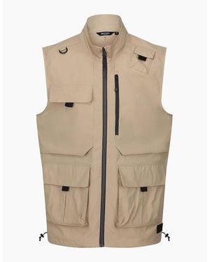 Regatta Solid Gilet With Flap Pocket And Zipped Pocket - Natural