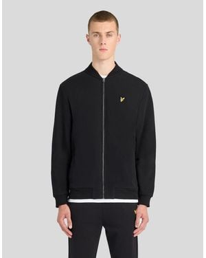 Lyle & Scott Sueded Jersey Bomber Jacket - Black